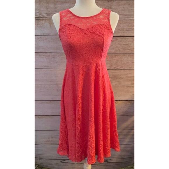 PinkBlush Lace Overlay Fit and Flare Dress (sz S) - Picture 8 of 9